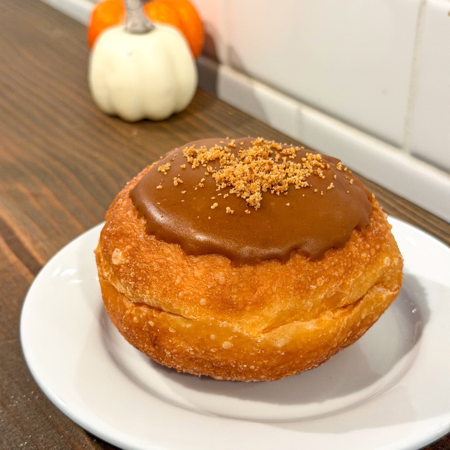 Maple apple brioche donut.