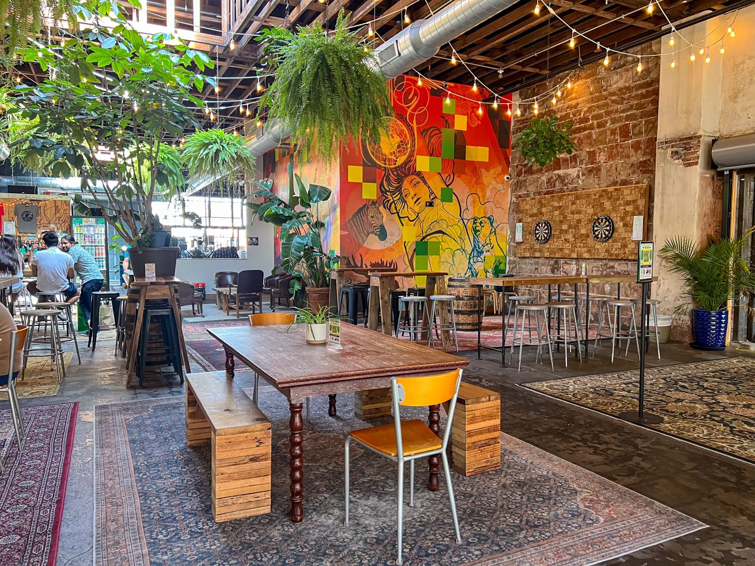 The colorful interior at Casual Animal Brewing.