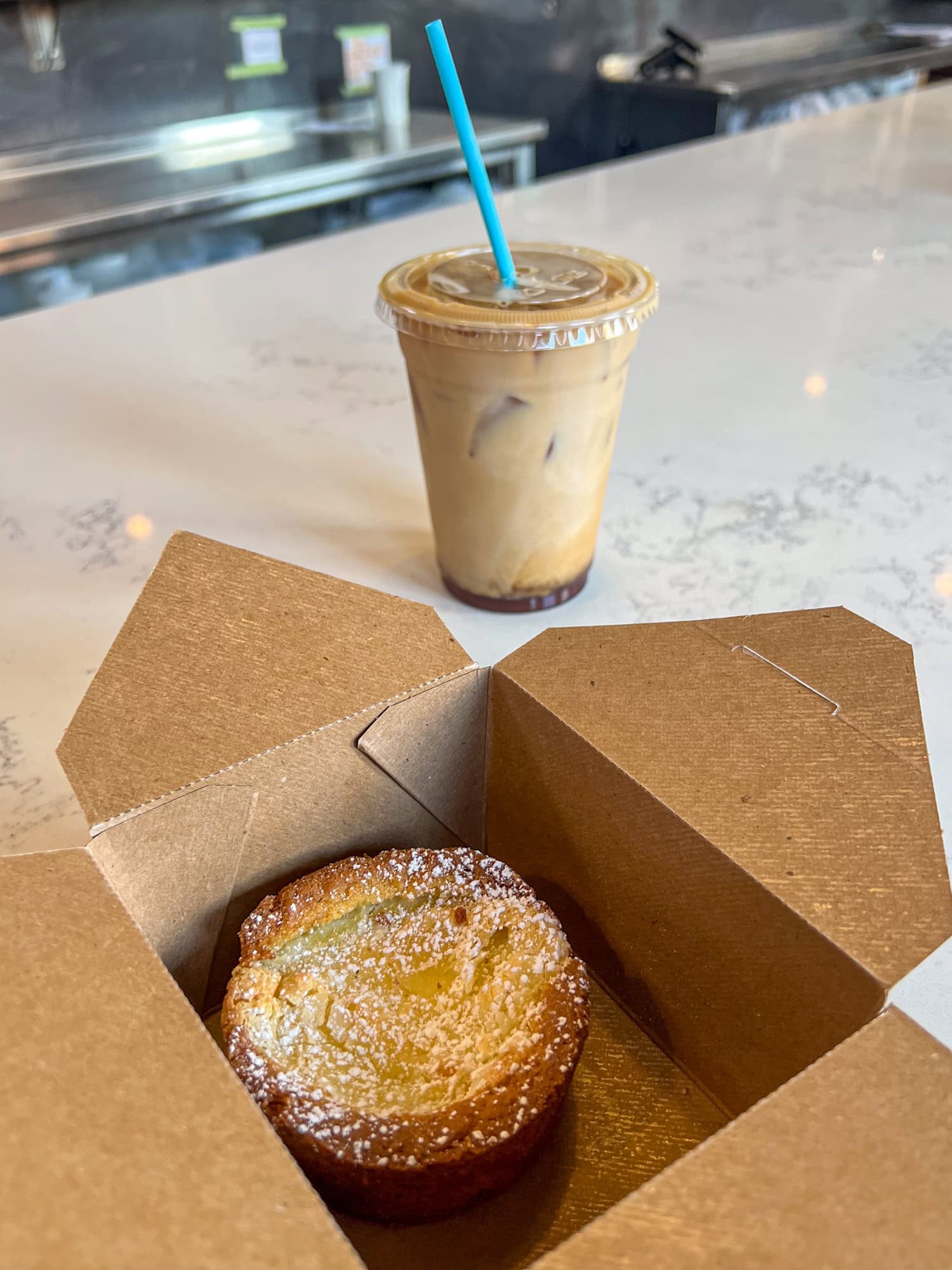 Gooey butter cake and Milly's iced au lait at Mildred's Food + Drink.