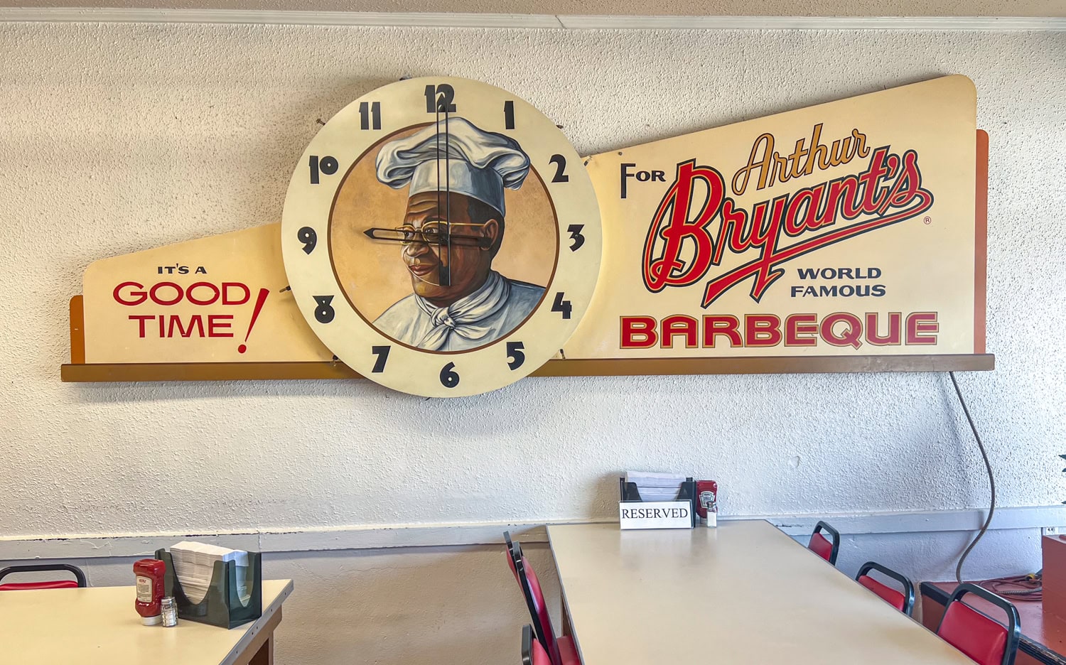 Arthur Bryant's retro clock.