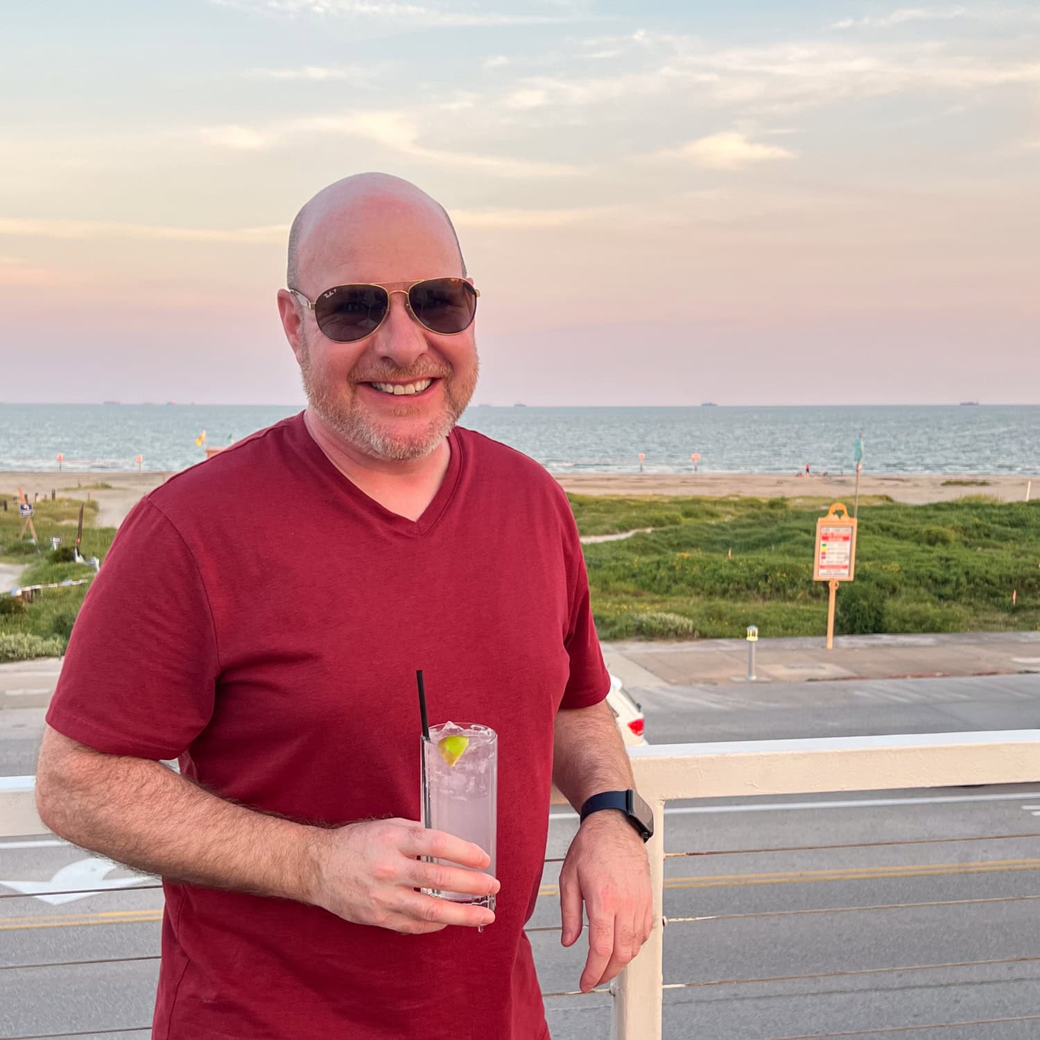 Dave on The Rooftop at Hotel Lucine, one of the best bars in Galveston, Texas (photo by Kelly Lemons).