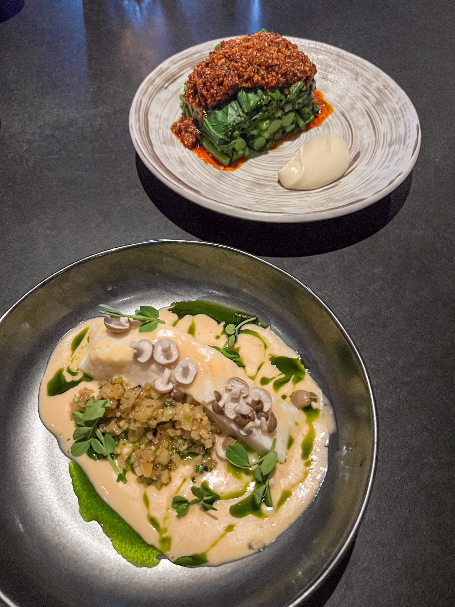 Halibut and Chinese broccoli at Corvino Supper Club.