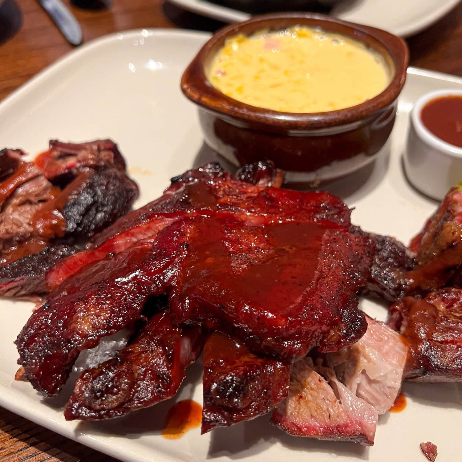 Baby back ribs with beef and pork burnt ends at Jack Stack Barbecue.