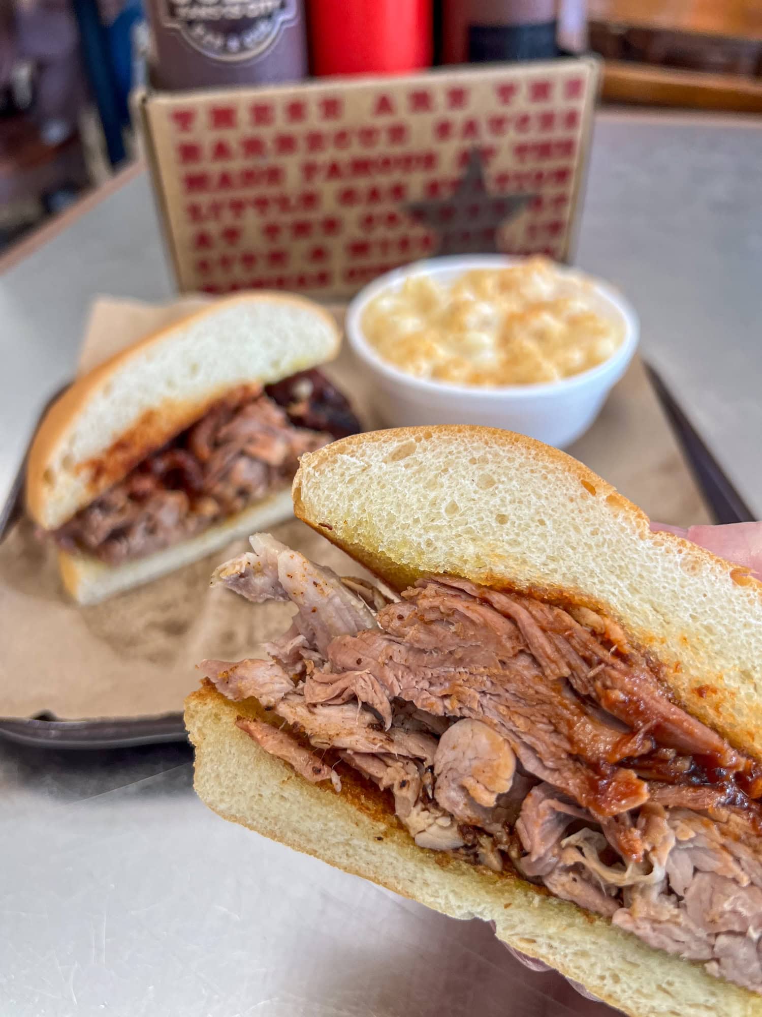 Joe's regular pulled pork sandwich.