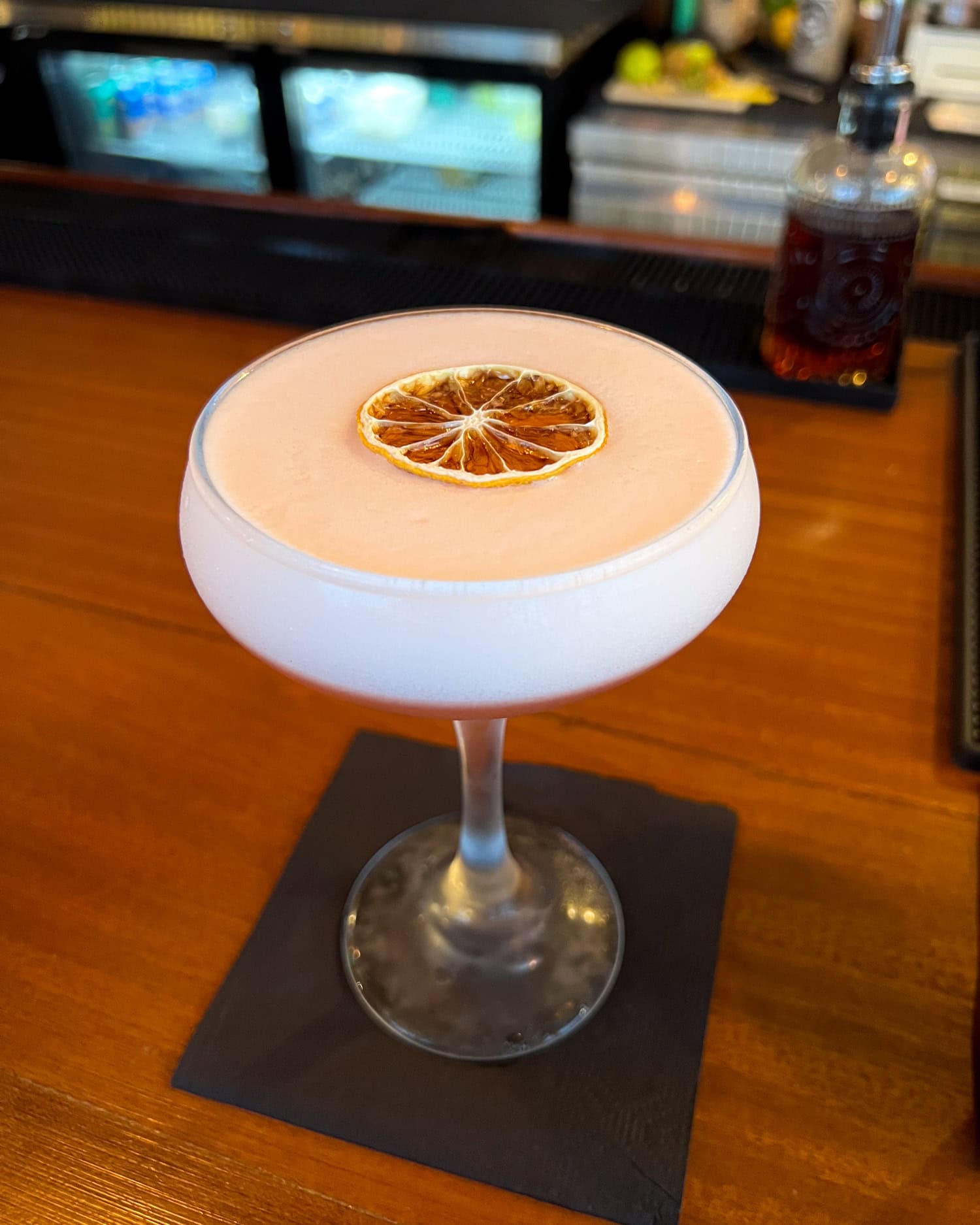 Pisco sour at Afterword Tavern & Shelves in Kansas City, MO.