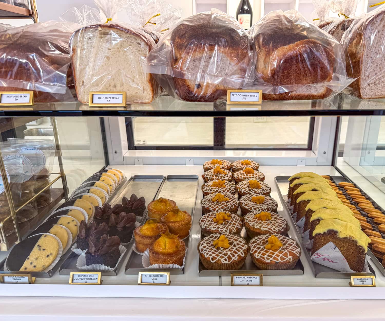 Pastries and breads at Mille Fête Bakery in Honolulu, Hawaii.