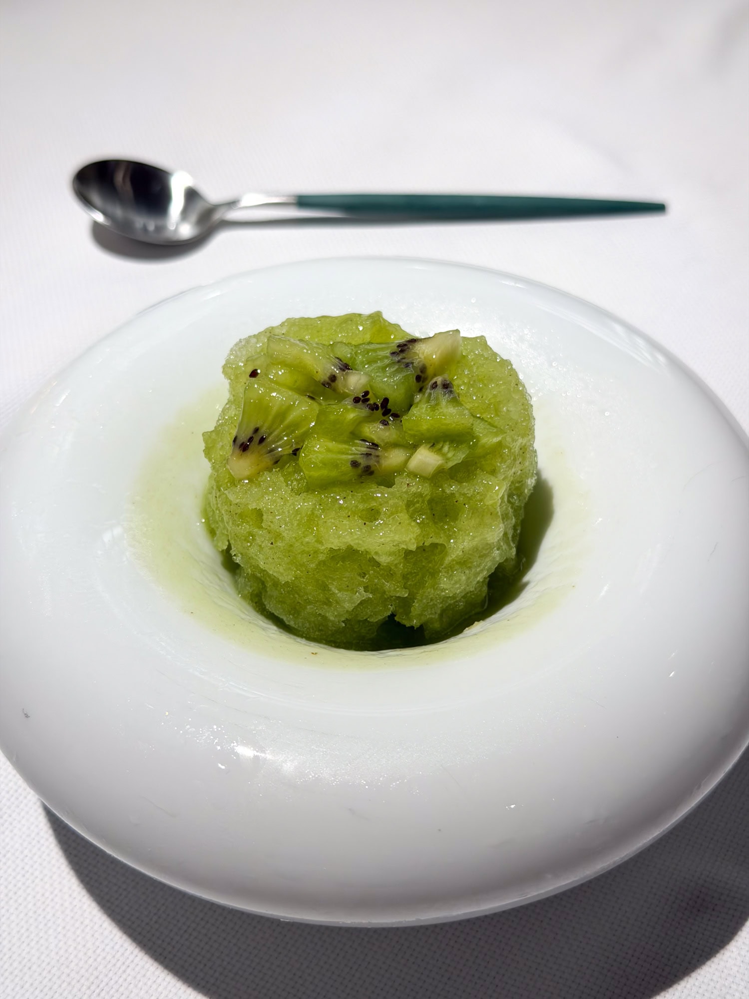 Green SnoBall with kiwi fruit.