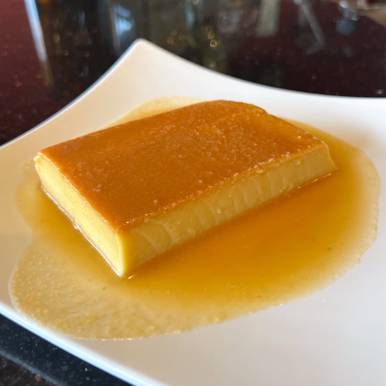 Crema volteada, Peru's version of flan with caramel sauce.