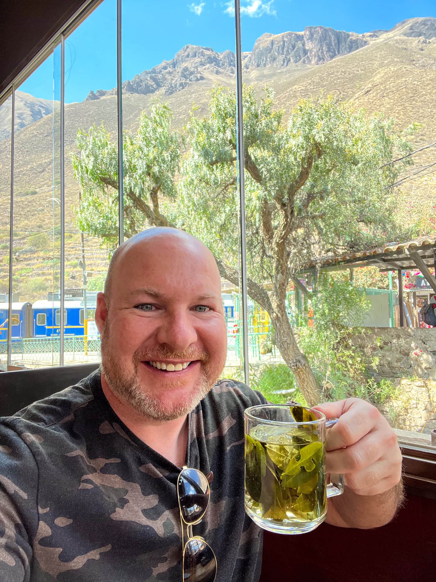 Enjoying mate de coca tea while traveling in the Andes of Peru (photo by Kelly Lemons).