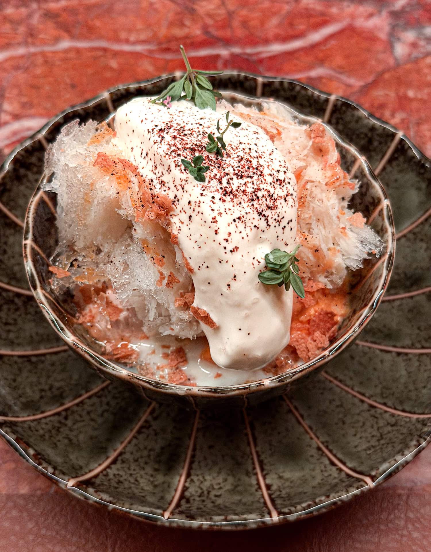 Shaved ice dessert Anbā NYC omakase