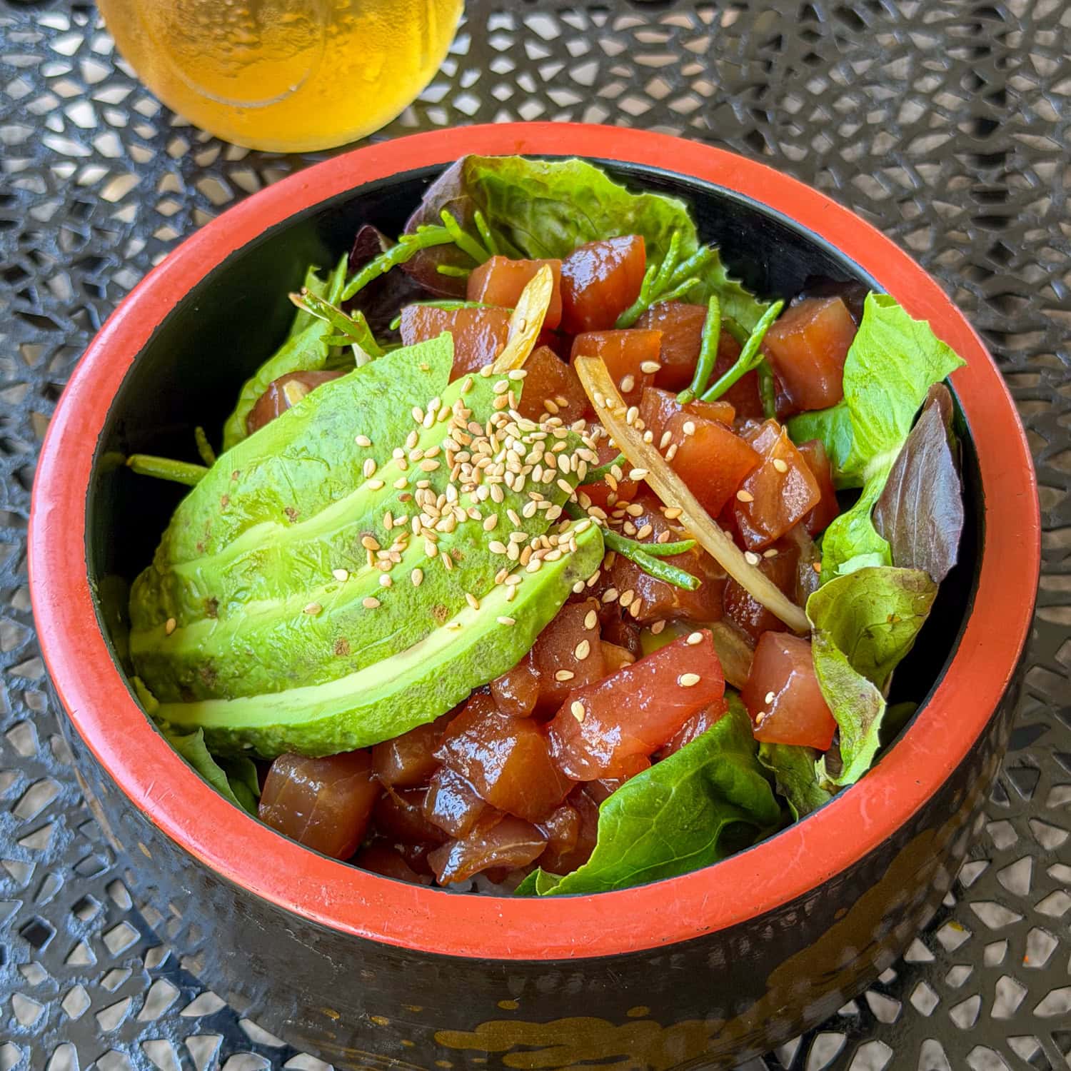 House poke bowl with avocado at Japanese Grandma's Cafe in Hanapepe