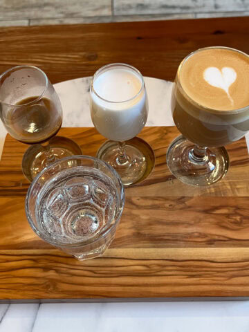 Deconstructed latte tasting at Coffee Project New York in the East Village