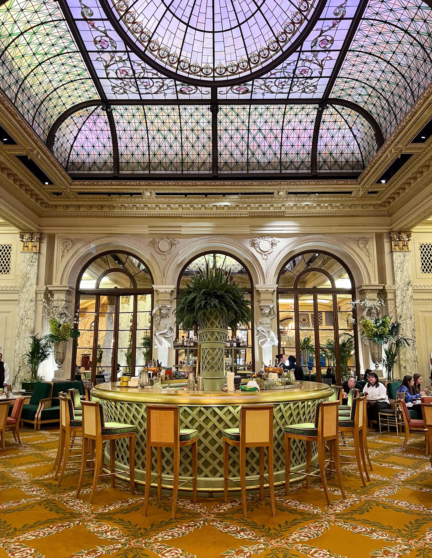 The Palm Court dining room at The Plaza Hotel in New York City