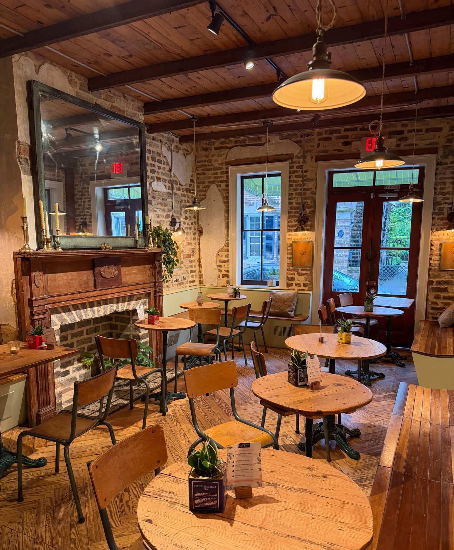 Interior seating area at Harken Cafe