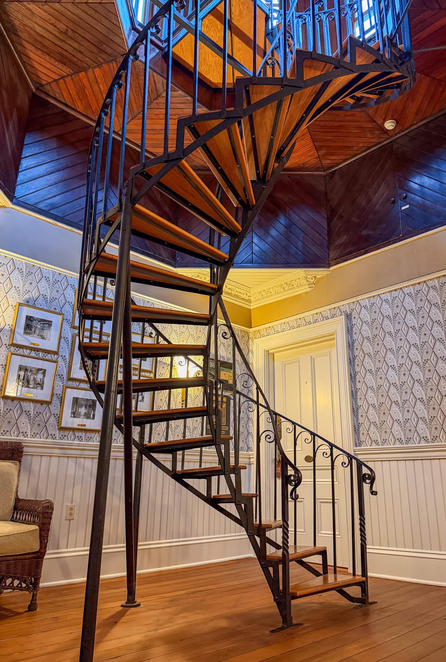 Spiral staircase leading to the cupola