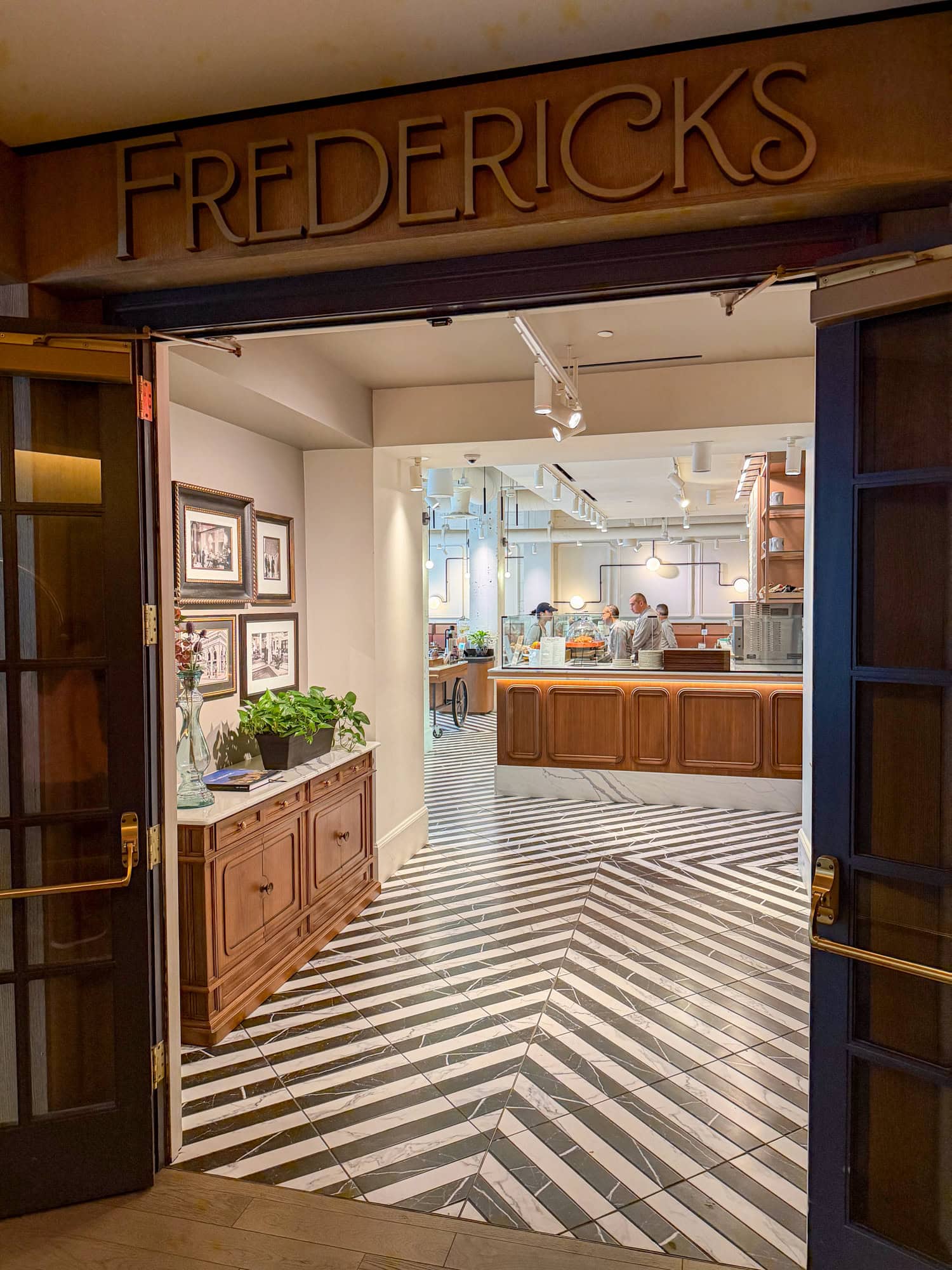 Entrance to Fredericks breakfast restaurant inside The Clift Royal Sonesta Hotel
