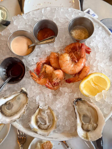 A platter of fresh oysters served on ice at The Ordinary in Charleston, South Carolina.