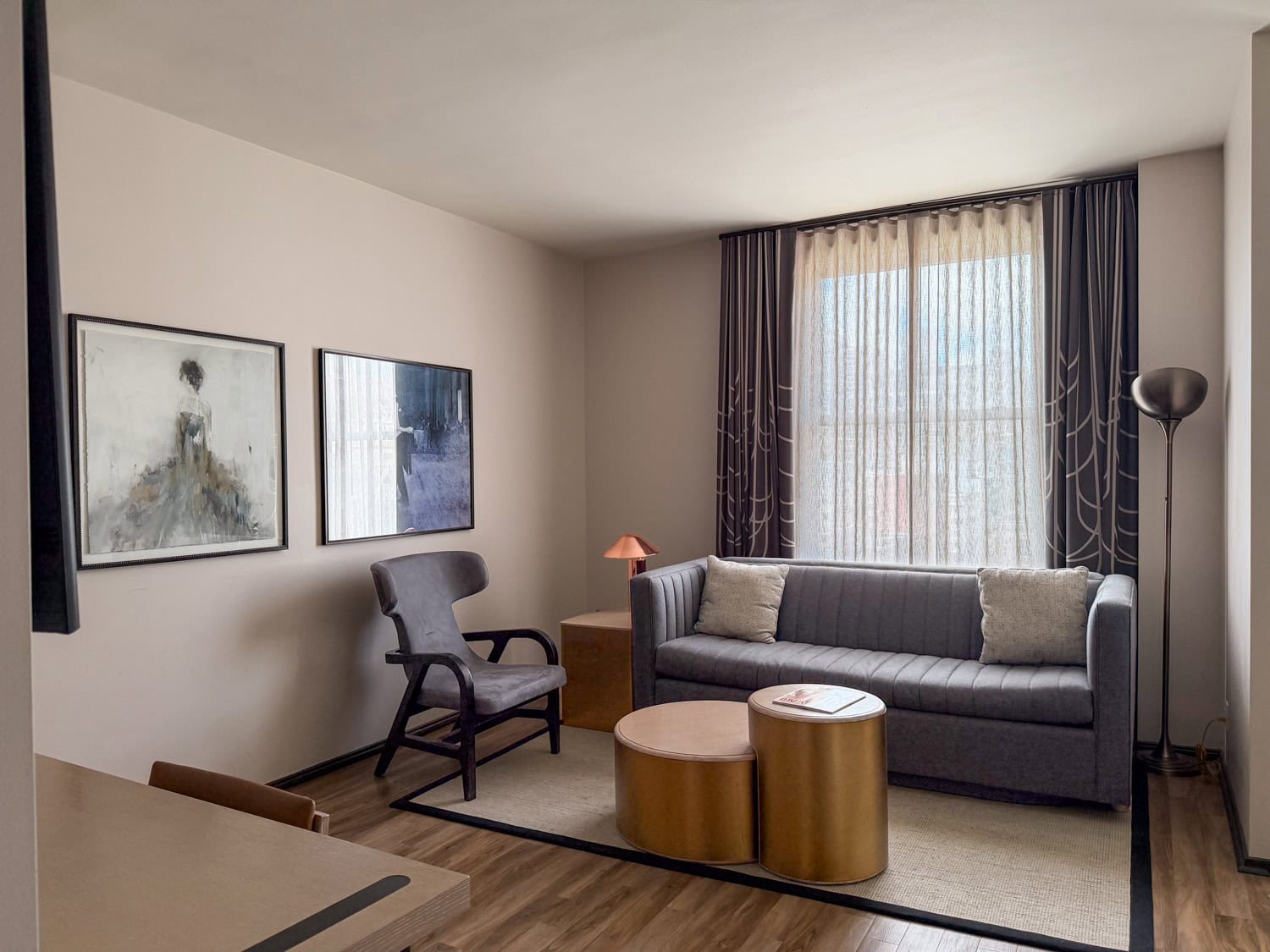 Living area in a Junior Suite at The Clift