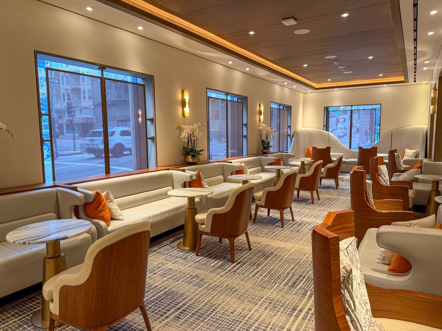 Lounge seating area in the lobby of The Clift Royal Sonesta