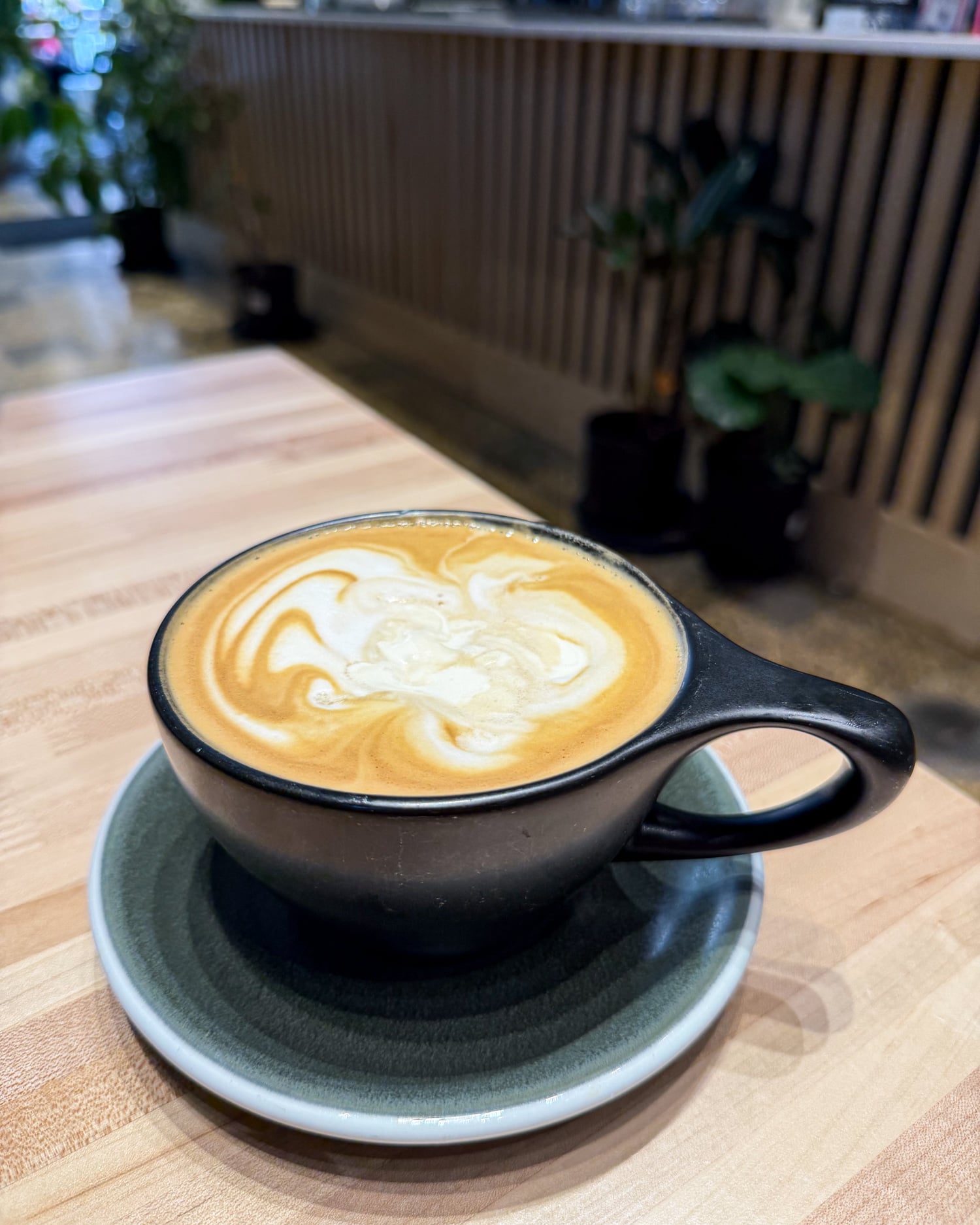 Carrot Cake Latte with cheese foam at Corner Coffee in downtown Minneapolis