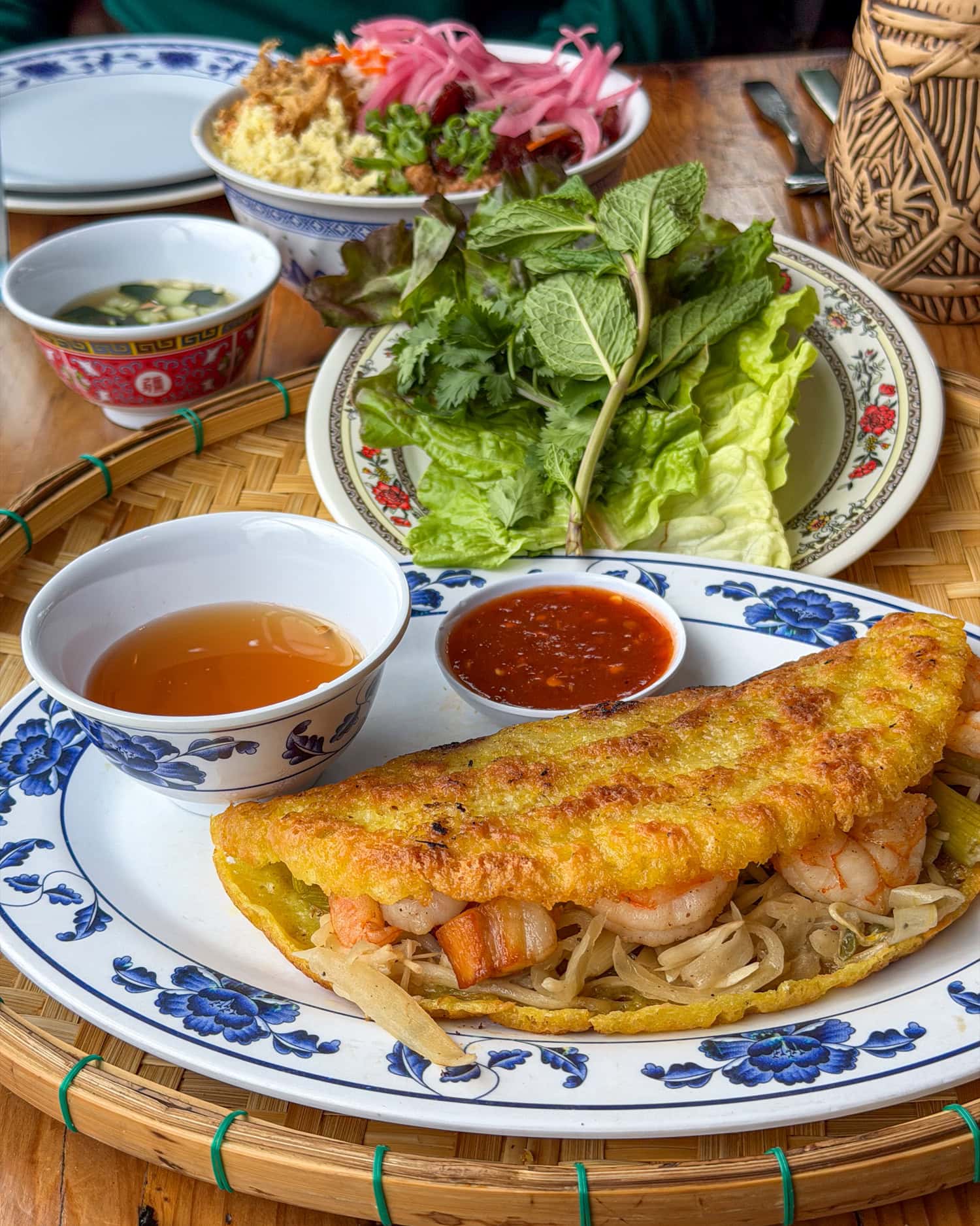 Vietnamese crepe filled with pork belly, shrimp and bean sprouts at Hai Hai in Minneapolis